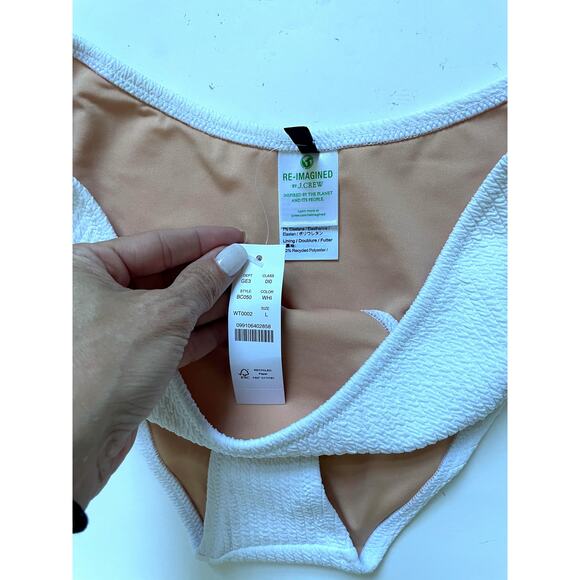 J. Crew Curve Bikini Bottom White Size Large NEW - Picture 6 of 6